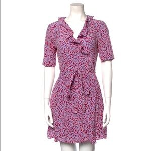 Diane Von Furstenberg Savilla Silk Crepe De Chine Mini Wrap Dress